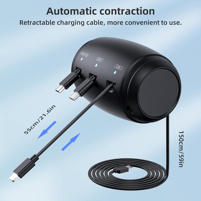 [Australia - AusPower] - Multi Car Retractable Backseat 3 in 1 Car Charging line Box Compatible with All Phones/iPhone/Samsung/Share Rid Customer Taxi 