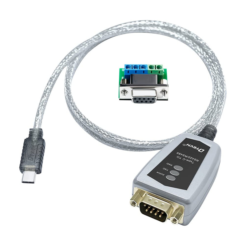 [Australia - AusPower] - DTECH RS485 Cable USB C to RS422 Serial Adapter with FTDI Chip Breakout Board LED Indicators RS-422 RS-485 Converter Supports Windows 11 10 8 7 XP Mac (5 Feet) 