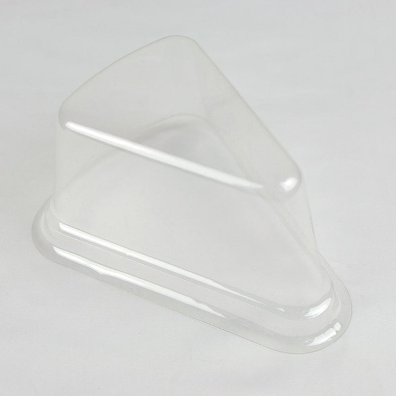 [Australia - AusPower] - Set of 50 Plastic Triangular Take-Out Container with Flat Base and Clear Lid for Pie and Cake Slices (Clear Lid Black Base) Clear Lid Black Base 