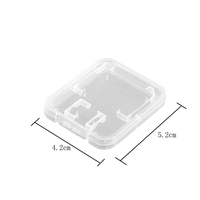 [Australia - AusPower] - 20 Pieces Clear Plastic Memory Card Case Memory Card Case Holder with SD Micro SD T-Flash Card (Only Include Case, Memory Card Not Included) 
