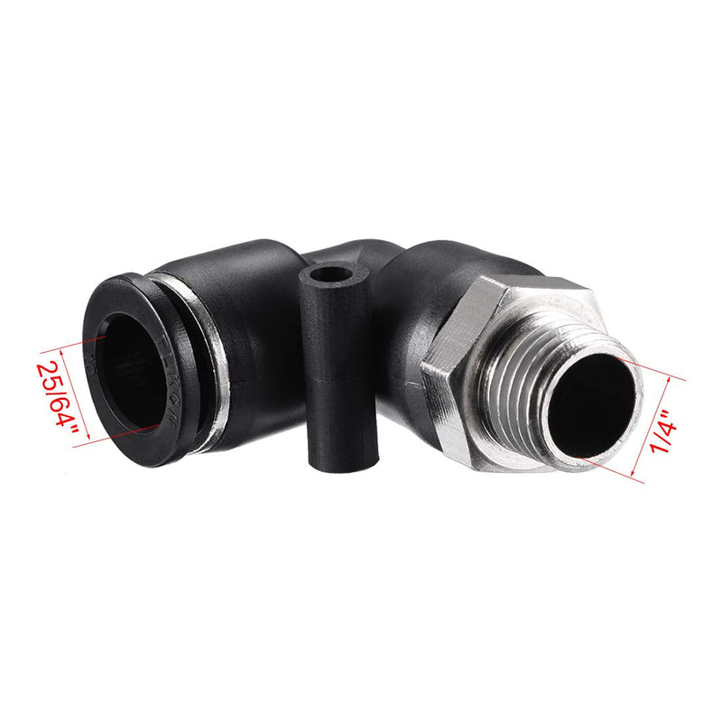 [Australia - AusPower] - uxcell Push to Connect Tube Fitting Male Elbow 10mm Tube OD x G1/4 Thread Pneumatic Air Push Fit Lock Fitting 4pcs 