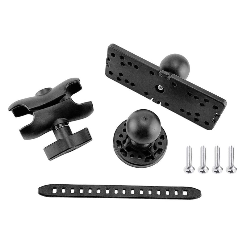 [Australia - AusPower] - CALIDAKA Fish Finder Mount Base, Ball-Mount Fish Finder Mount, 360 Degree Rotation Fish Finder Holder, Universal Marine Electronic Fish Finder Mount, Boat Fish Finder Electronics Mount Black 