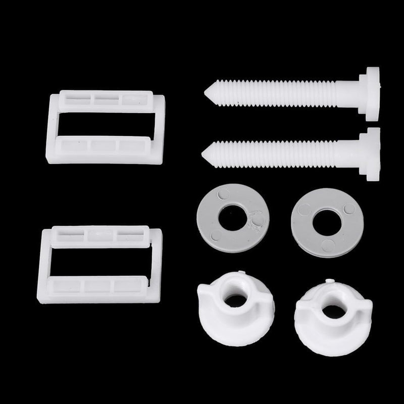 [Australia - AusPower] - 2Pcs White Plastic Toilet Seat Screws and Nuts with Washers,Toilets and Toilet Parts, Toilet Parts,Hinge Bolts Screws Hinges Replacement Parts for Mounting Toilet Seats Toilet Lid Toilet Seats 