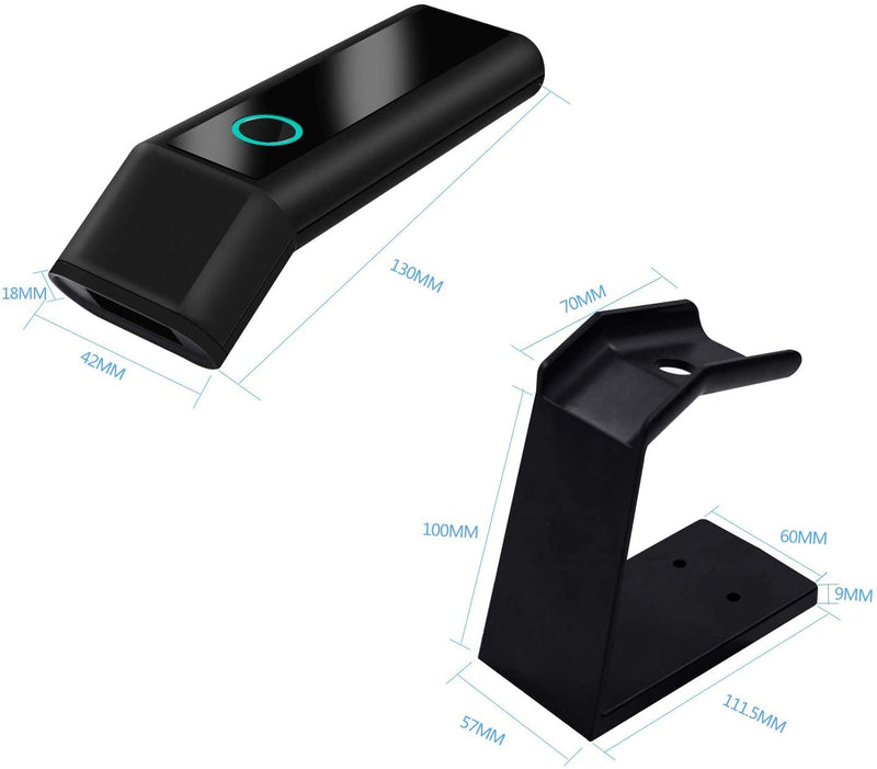[Australia - AusPower] - Wireless Barcode Scanner, Compatible with 2.4G Wireless & Bluetooth Function & Wired Connection, Automatic Barcode Reader Handhold Bar Code Scanner with USB Receiver for Store,Supermarket, Warehouse R50 