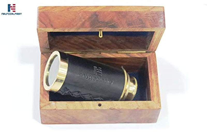 [Australia - AusPower] - 6" Handheld Brass Telescope Pirate Navigation with Rosewood Box Beautiful Handcrafted Nautical Gift 