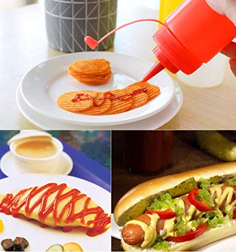 [Australia - AusPower] - WOIWO 3 PCS Food Grade PE Environmental Protection Extruding Sauce Bottle Extruding Bottle Seasoning Bottle Salad Sauce Cream Bottle With Scale 