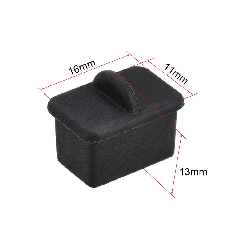 [Australia - AusPower] - uxcell 20pcs SFP-A Silicone Protectors Port Anti Dust Cap Cover Black 