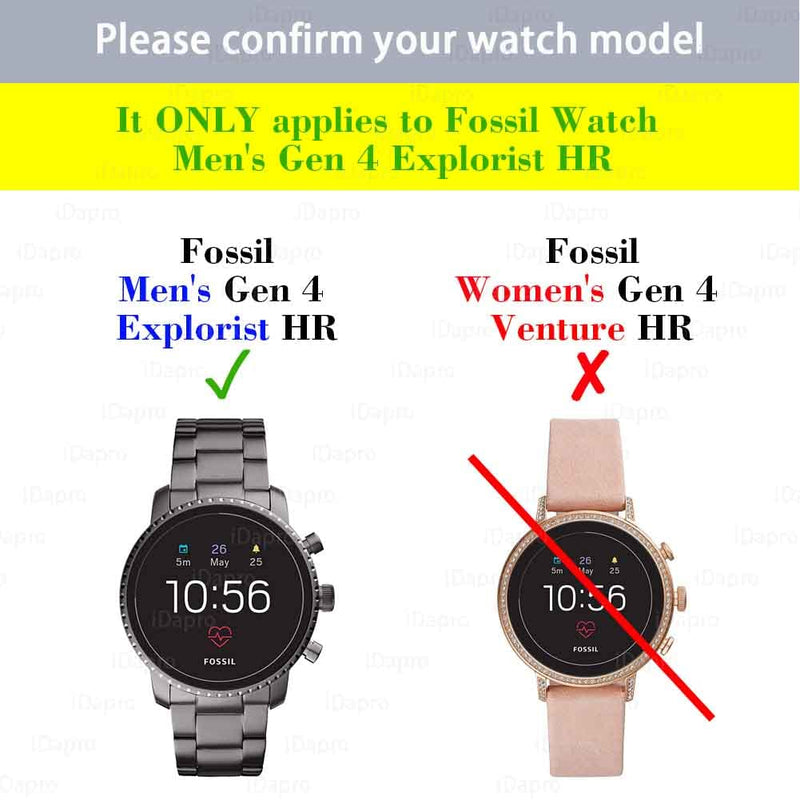 [Australia - AusPower] - Screen Protector for Fossil Men's Gen 4 Explorist HR Smartwatch [4 Pack], iDaPro Tempered Glass Anti-Scratch Bubble-Free Easy Installation 