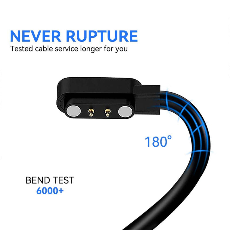 [Australia - AusPower] - F57l Smartwatch Charger, Magnetic Replacement Charger Compatible for BNGXR F57l, Barn Eleven F57l, BINGONE,Grewas,Soputry,Bysku,YunYe,Flashstar, Aobialen,YAOBFUL, F57l Smartwatch (2 Pack-Black+Black) 2 pack-Black+Black 