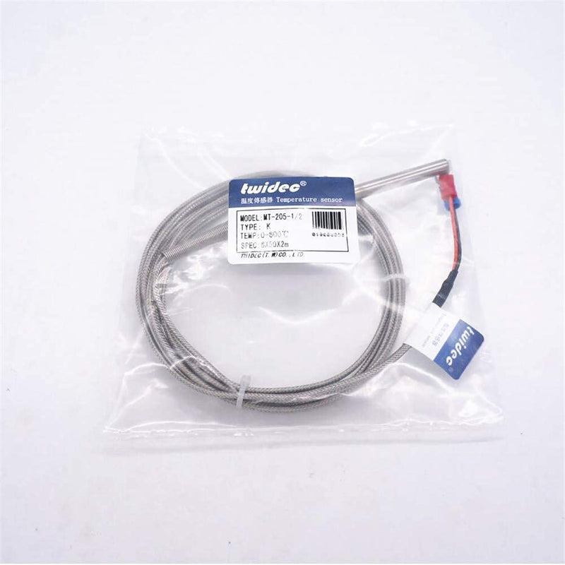 [Australia - AusPower] - Twidec/2M NPT 1/2"inch (6X50MM) Pipe Thread Temperature Sensor Probe Two Wire Temperature Controller (0~600℃) 304 Stainless Steel K Type Thermocouple MT-205-1/2 1/2" 6x50mm 