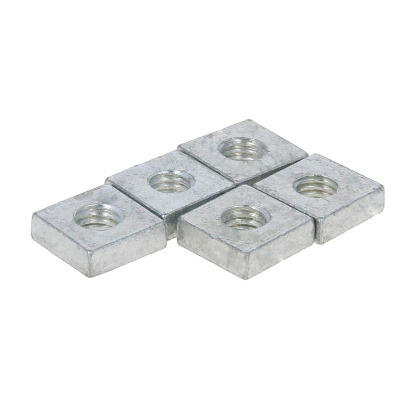 [Australia - AusPower] - MroMax Square Nuts, M6x12mmx4mm White Zinc Plated Metric Coarse Thread Assortment Kit Silver Tone 5Pcs 
