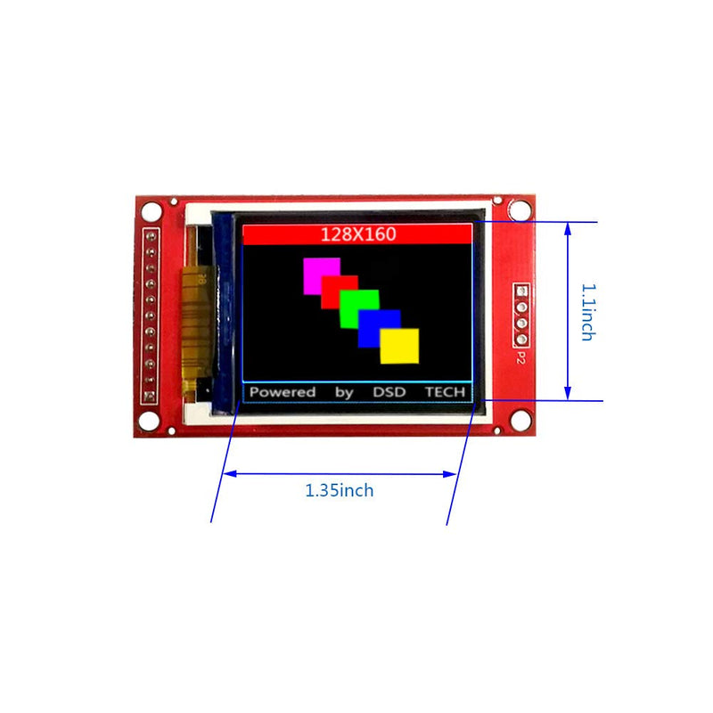 [Australia - AusPower] - DSD TECH 1.8 Inch TFT LCD Display Module with SPI Interface for Arduino and MCU 
