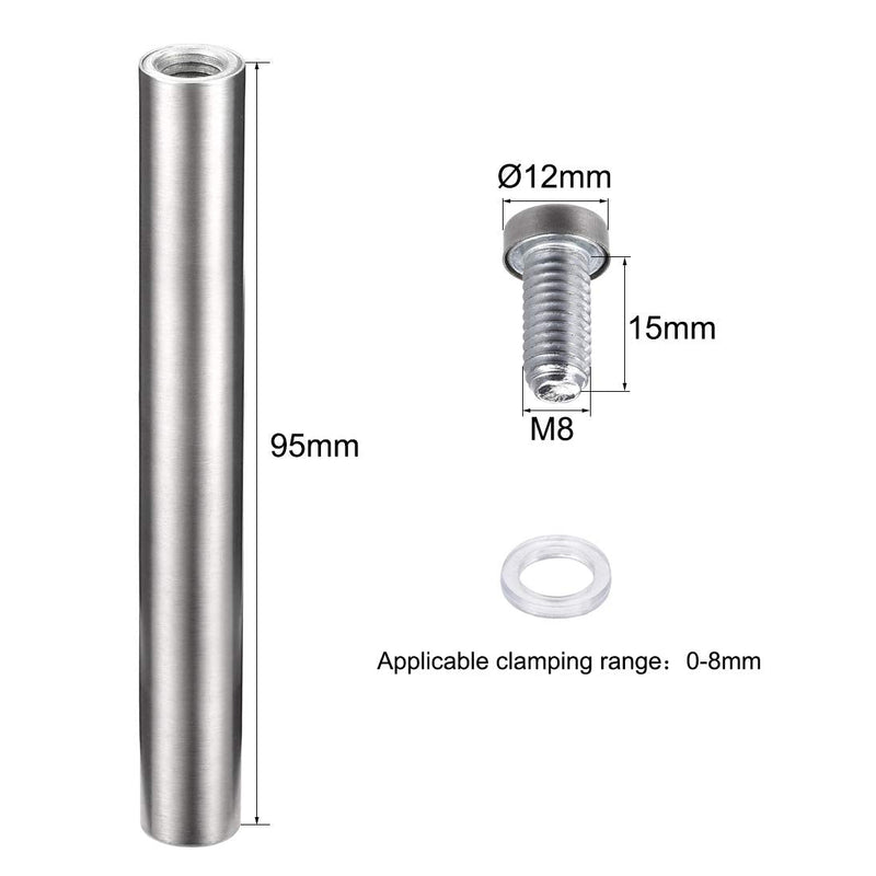 [Australia - AusPower] - uxcell 1/2 Dia x 4"(12x100mm) Standoff Screws Wall Mount Sign Holders Acrylic Glass Nails 5pcs 