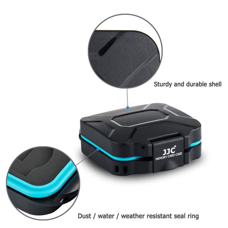 [Australia - AusPower] - JJC 8 Slots Memory Card Case Holder Storage for 4 SD SDHC SDXC Card and 4 Micro SD TF Card, Small SD Micro SD Card Case Organizer Waterproof & Anti-Shock For 4 SD+4 Micro SD 