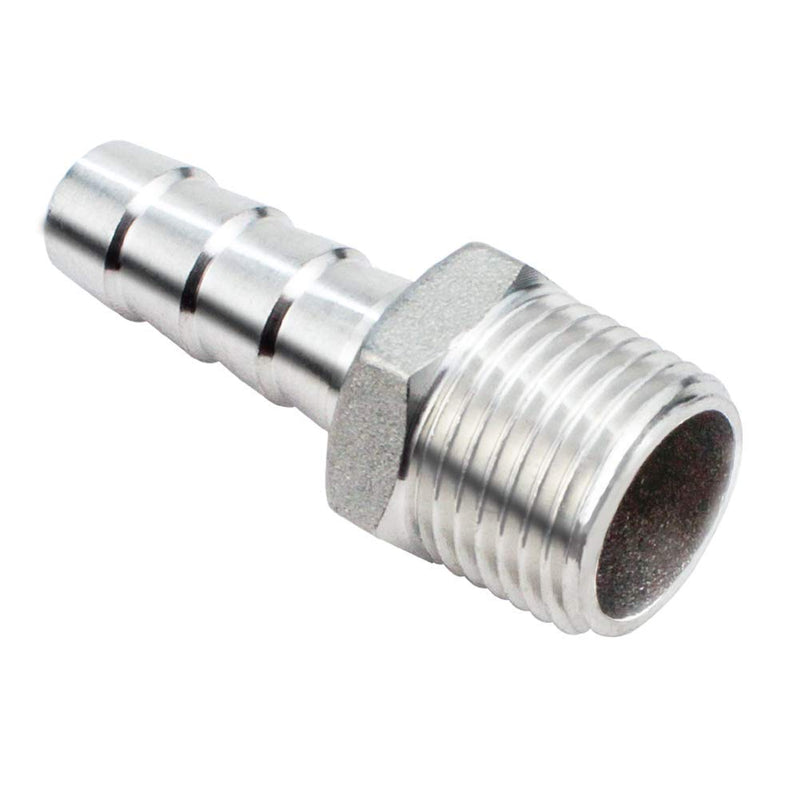 [Australia - AusPower] - Joywayus Stainless Steel Barb Fitting 1/2" Hose Barb x 1/2" Male NPT Hose Fitting Water Fuel Air(Pack of 3) 1/2-1/2NPT-3P 