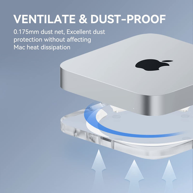[Australia - AusPower] - Hagibis Desktop Stand for Mac Mini and Mac Studio, Two-Sided PMMA Transparent Dustproof Laptop Holder Acrylic Cooling Heat Disspation Mount for Mac Mini M1 M2 