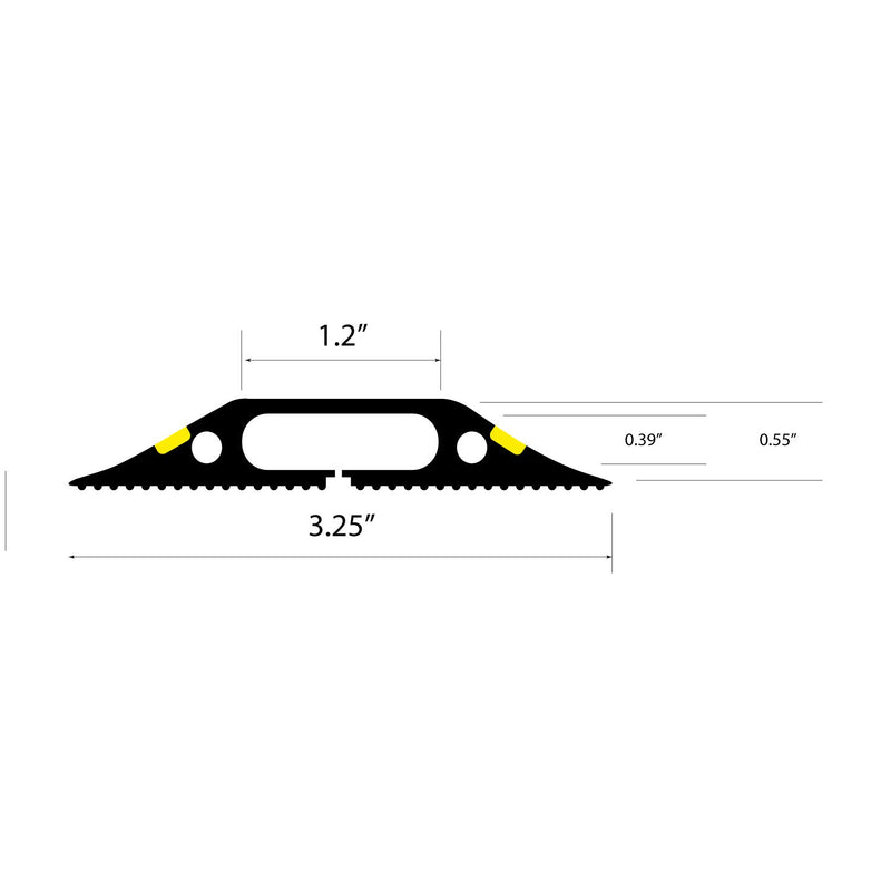 [Australia - AusPower] - D-Line Floor Cord Cover Heavy Duty Cable Protector - FC83H, 6 Foot, Linkable - Protect Cords and Prevent a Trip Hazard - Cable Cavity 1 3/16” W x 3/8” H (Black and Yellow) Black/Yellow 