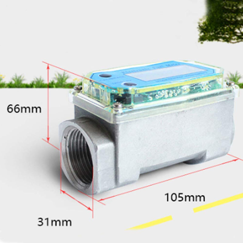 [Australia - AusPower] - GEZICHTA Flow Water Meter Digital Flow Meter Digital LCD Display Fuel Meter for Measure Kerosene Gasoline 1 Inch As Picture 