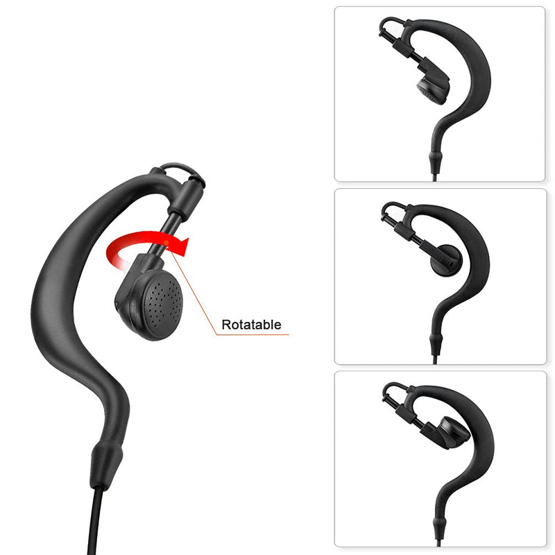 [Australia - AusPower] - Two Way Radio Earpiece with PTT Compatible with Kenwood 2.5mm+3.5mm 2-Pin Walkie Talkie Headsets Single Wire Mic Headphone 