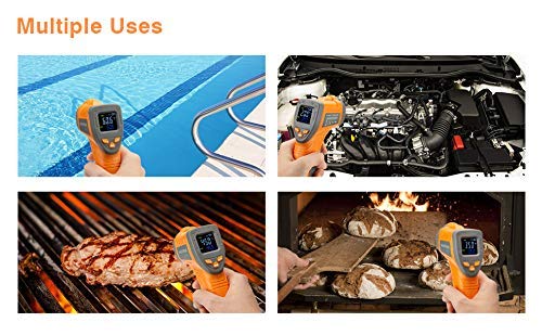 [Australia - AusPower] - Inkbird Temperature Gun, -58℉~1022℉ Laser Thermometer Gun, Infrared Thermometer for Cooking, Non Contact IR Thermometer for Pizza Oven Kitchen Home Repairs with Adjustable Emissivity (NOT for Human) -58℉~1022℉ 