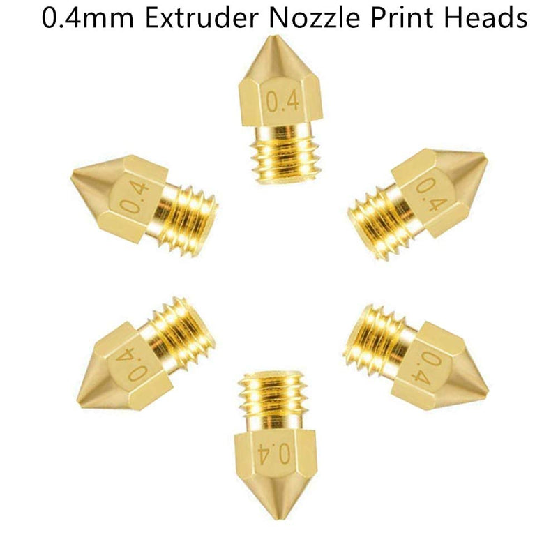 [Australia - AusPower] - YOTINO Update 0.4mm MK8 Brass Extruder Nozzle Print Heads and 30mm Length Extruder 1.75mm Nozzle Throat Tube for MK8 Makerbot Reprap 3D Printer (Value Bonus 2pcs Cleaning Drill Bits) 