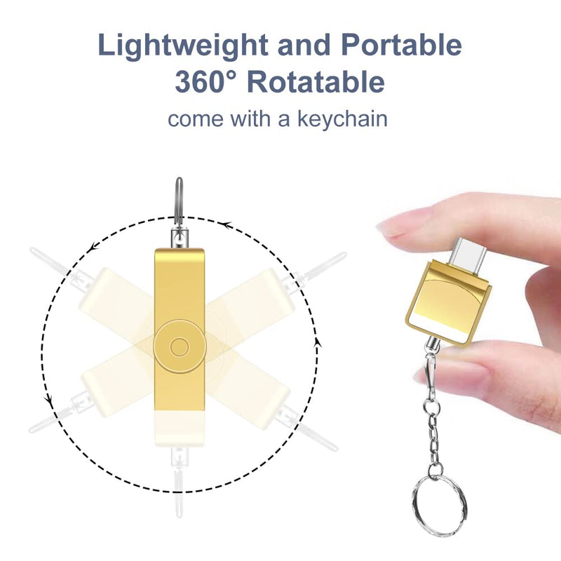 [Australia - AusPower] - Micro SD Card Reader, BorlterClamp USB C SD Card Reader, USB C to Micro SD/TF Memory Card Reader Adapter, Compatible with MacBook, Laptops, Galaxy Phones and More (Gold) 
