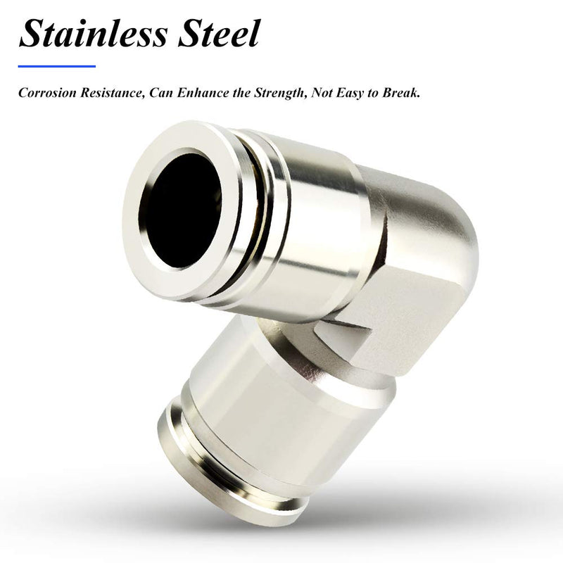 [Australia - AusPower] - TAILONZ PNEUMATIC Stainless Steel 1/4 inch od Push to Connect Fittings Tube Elbow Connect Push Fit Fittings Tube Fittings Push Lock PV-1/4 (Pack of 1) 1/4" OD 