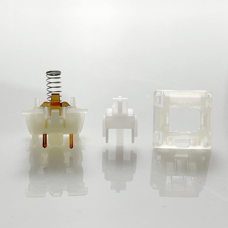 [Australia - AusPower] - Gateron Switches Milky White Mechanical Keyboard Yellow 5pins for All MX Mechanical Keyboard(108 Pcs, White) 105pcs 