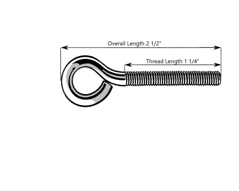 [Australia - AusPower] - Hard-to-Find Fastener 014973454326 Eye Bolt Zinc, 1/4-20 x 2-1/2-Inch, 15-Piece 1/4"-20 x 2-1/2" 