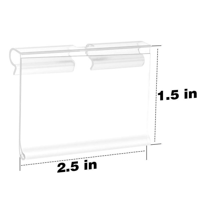[Australia - AusPower] - 50 Pack Reusable Plastic Wire Shelf Label Holder, For Pantry Retail Merchandise Shopping Mall Store Shop Supermarket UPC Price Card Sign and Ticket Display Holder, Clip-On Design. 6cm X 4cm By NuBliss 