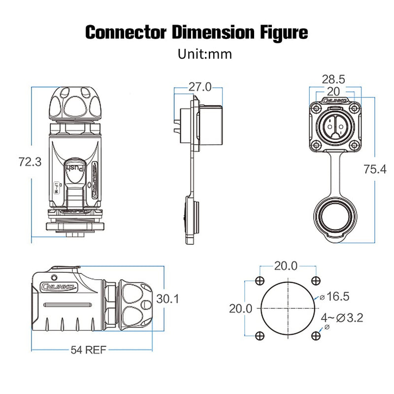 [Australia - AusPower] - 2 Pin Connector Waterproof Connector, Industrial Solder Power Connector, Aviation Cable Connector for Automotive, Marine, Lights and Other Indoor/Outdoor Electrical Wire Connections(Metal+Plastic) 2 PIN 
