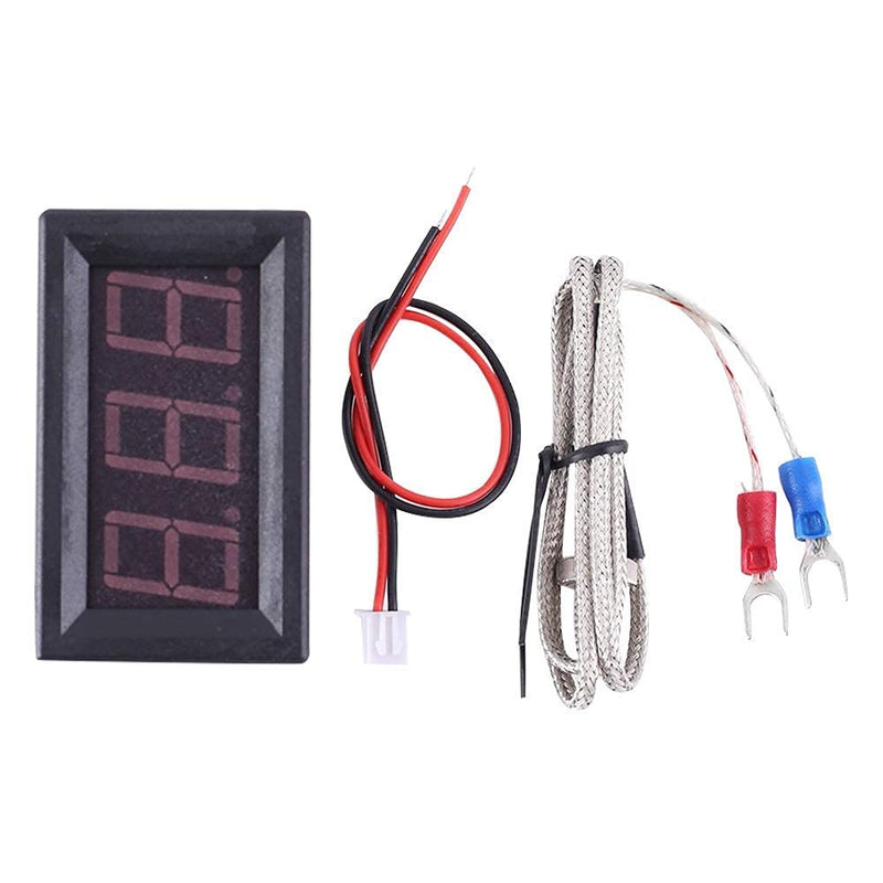 [Australia - AusPower] - PEMENOL 12V Red Fahrenheit Digital Temperature Meter -76F~999F LED Display with Industrial Grade 0.5m K-Type Thermocouple Temperature Sensor M6 Single temperature display 