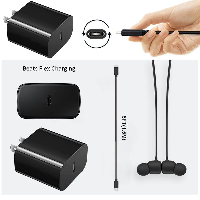 [Australia - AusPower] - 5FT USB C Adapter Charger Cord Cable Compatible for Beats Fit Pro, New Beats Flex and Beats Studio Buds Wireless Earbuds Type C Power Charging block 