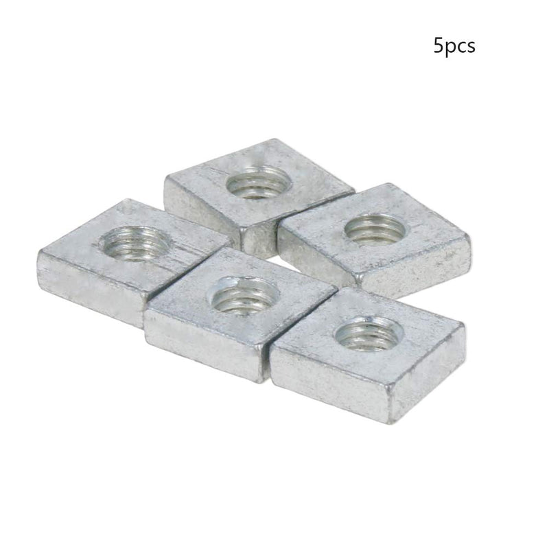 [Australia - AusPower] - MroMax Square Nuts, M6x12mmx4mm White Zinc Plated Metric Coarse Thread Assortment Kit Silver Tone 5Pcs 