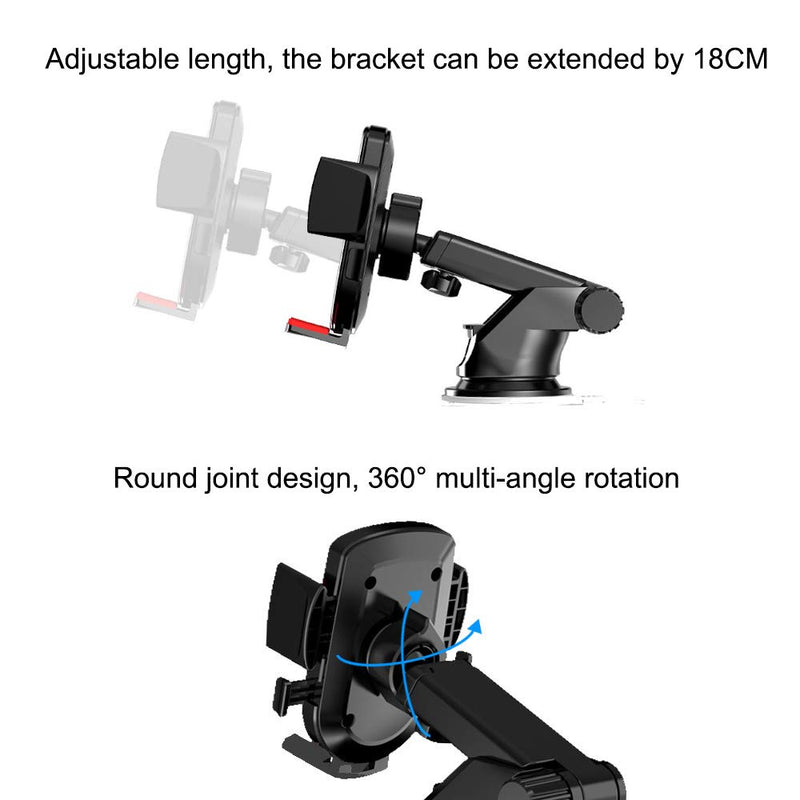 [Australia - AusPower] - YMoon Universal car Phone Holder, Phone Holder for car (Instrument Panel and air Outlet)(2 pcs)£¬Long-arm Strong Suction Mobile Phone car Holder,Mat for iPhone, Samsung, Smartphone Black 