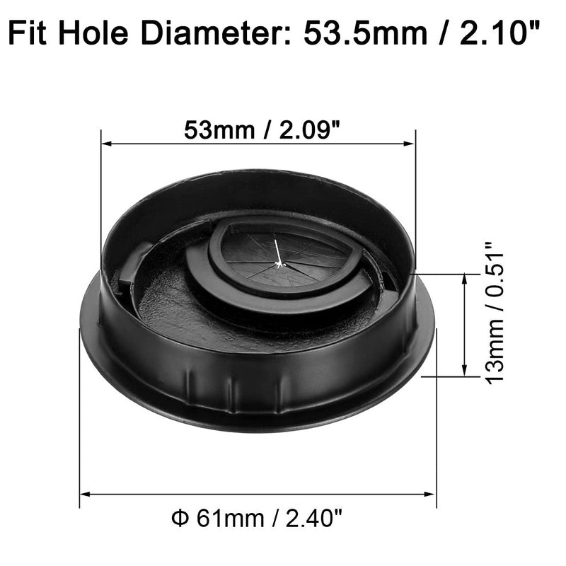 [Australia - AusPower] - uxcell Cable Hole Cover, 2.1inch Zinc Alloy Desk Grommet for Wire Organizer, 4 Pcs (Black) 2-1/8 Inch Black 