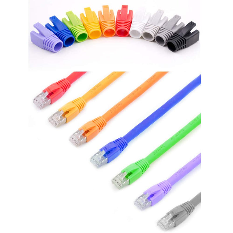 [Australia - AusPower] - 50 Pcs Cat6A Cat7 Cat8 Strain Relief Boot, RJ45 Plug Connector Cover Modular Network Plug Connector Cap Cable Connector Boots, Blue 