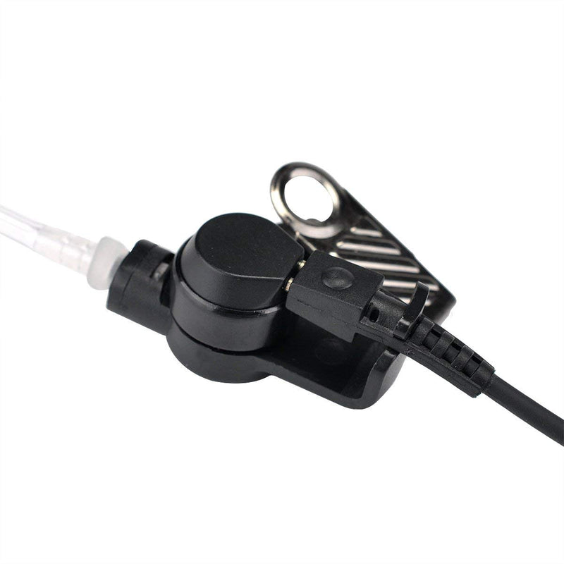 [Australia - AusPower] - KS K-STORM Covert Acoustic Tube Walkie Talkie Earpiece Headset with Mic Compatible with 2 Pin Kenwood Two Way Radio, PU Material, Black (Kenwood) 