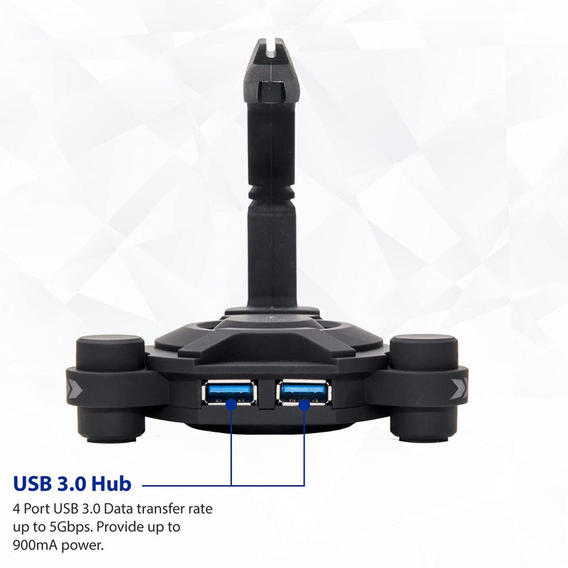 [Australia - AusPower] - Narfi Gaming Mouse Bungee Stand - Blue LED - 4 Port USB 3.0 Hub with Active Power - AC 5V Power Adapter Is Included - PC; Mac; Linux 