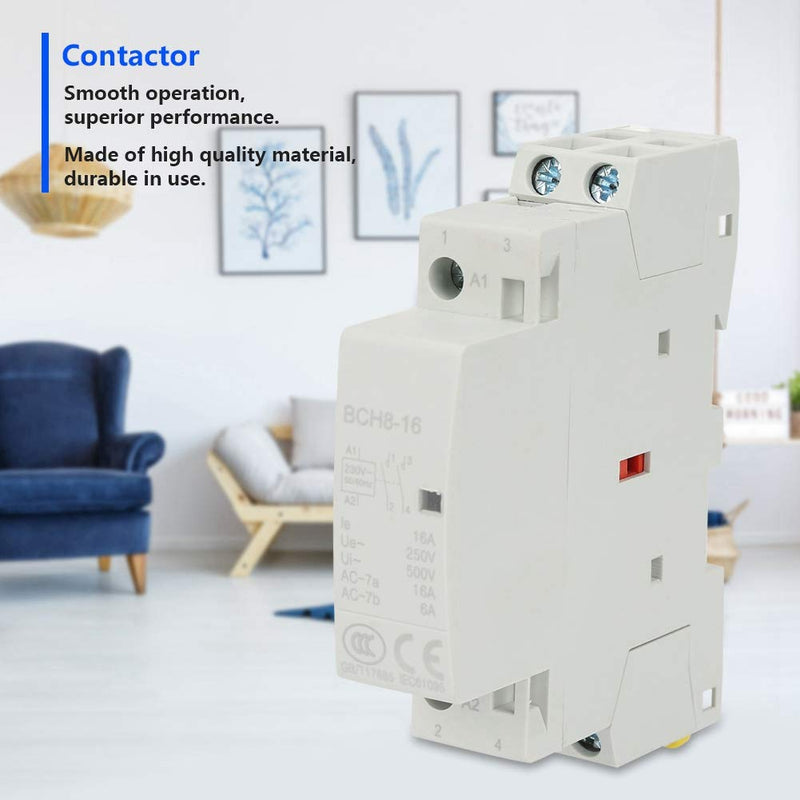 [Australia - AusPower] - Household AC Contactor, 2P 16A 220V/230V 1NO 1NC 50/60HZ DIN Rail Mount Relay for Home Use 