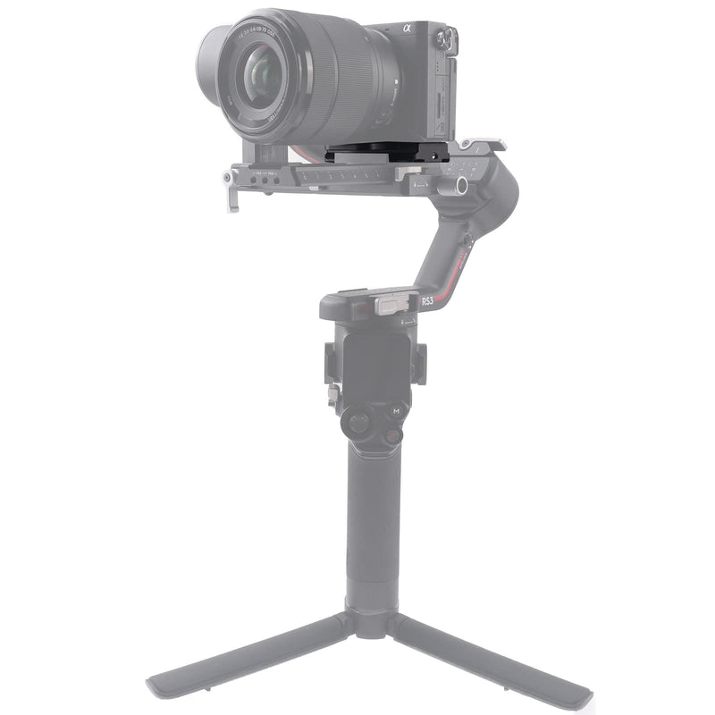 [Australia - AusPower] - FocusFoto Extended Upper Quick Release Baseplate QR Plate for DJI Ronin RS2 RSC2 RS3 Pro Gimbal Stabilizer Arca-Swiss Standard Camera Tripod Ballhead (Extended Version) 
