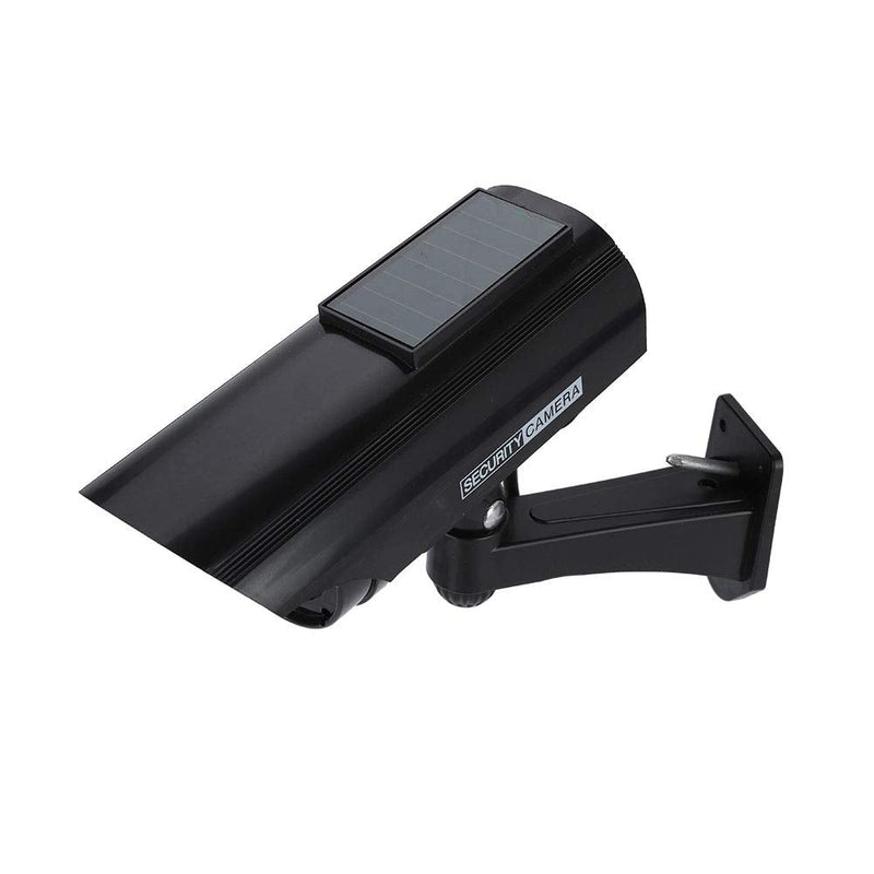 [Australia - AusPower] - Solar Powered Dummy Camera High Simulation Outdoor CCTV Surveillance Fake Camera Simulation Monitor Camera for Security(Black) 