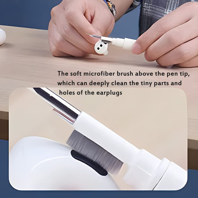 [Australia - AusPower] - Bluetooth Earbuds Cleaning Pen, Multifunction Airpod Cleaner Kit with Soft Brush for Wireless Earphones Bluetooth Headphones Charging Box Accessories, Computer, Camera and Mobile Phone (White) White 