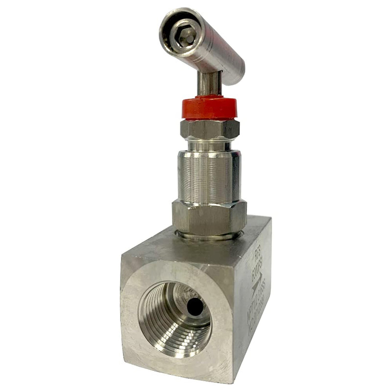 [Australia - AusPower] - RFS Stainless Steel 316 Straight Needle Valve, 1/4" NPT Female Connection, up to 6000 PSI, 2 Port Heavy Duty Industrial Hydraulic Flow Control Valve for Piping Needs 1/4"NPT 