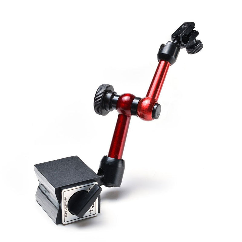 [Australia - AusPower] - AGPtek 3-Joint Red Adjustable Magnetic Base Holder for Digital Dial Indicator 