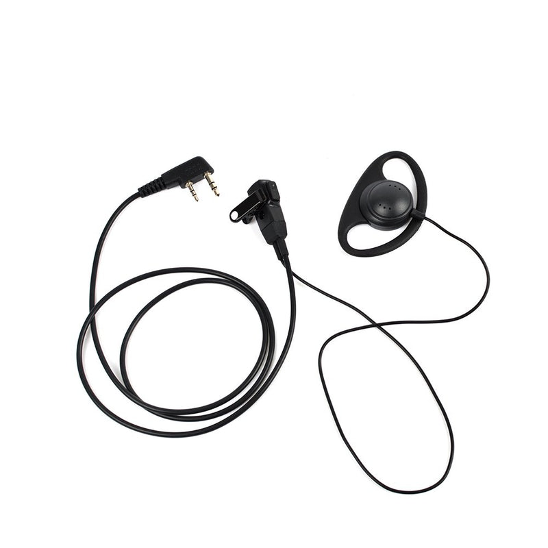 [Australia - AusPower] - HYS Walkie Talkies Earpiece with Mic 2 Pin D Shape Headset for Baofeng UV-5R BF-888 UV82hp Retevis H-777 RT1 RT21 RT22 HYS TC-H10W TC-E33 TC-L10W 2 Way Radio(5PCS) 