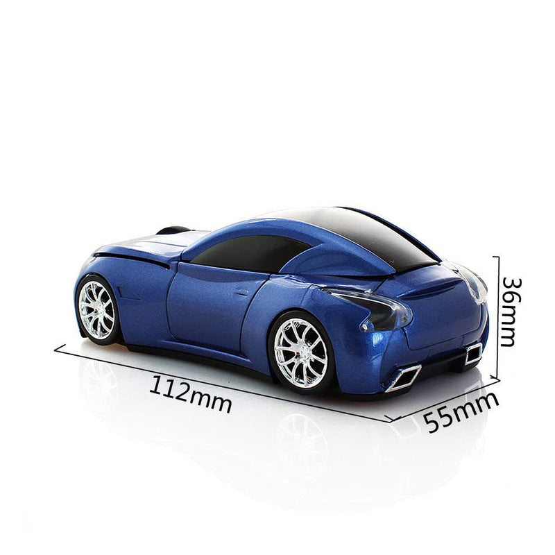[Australia - AusPower] - Aikchi Wireless Sports Car Mouse, Wireless Desktop Laptop Computer Mouse 2.4GHz Optical Mice for YFND (Blue) Blue 