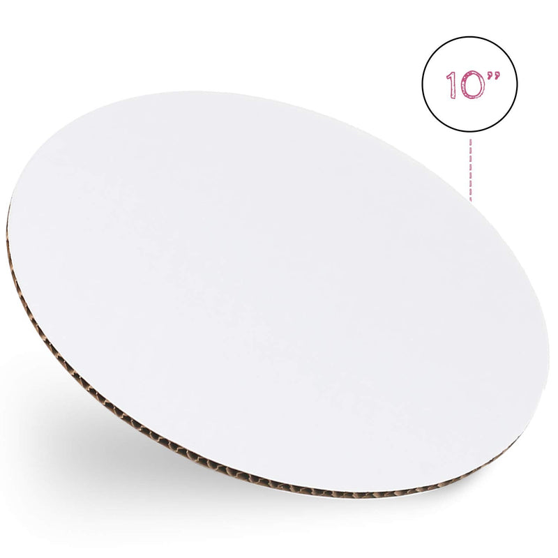 [Australia - AusPower] - 10 Inch White Cake Boards [24 Pack] Cake Rounds, Disposable Cake Board, Cake Base Cardboard, 10" Cake Circles Plate or Stand 