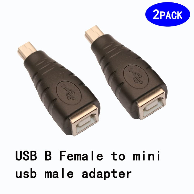 [Australia - AusPower] - USB 2.0 Type B to Mini USB 5-Pin Type B Female/Male Adapter - 2 Pack 