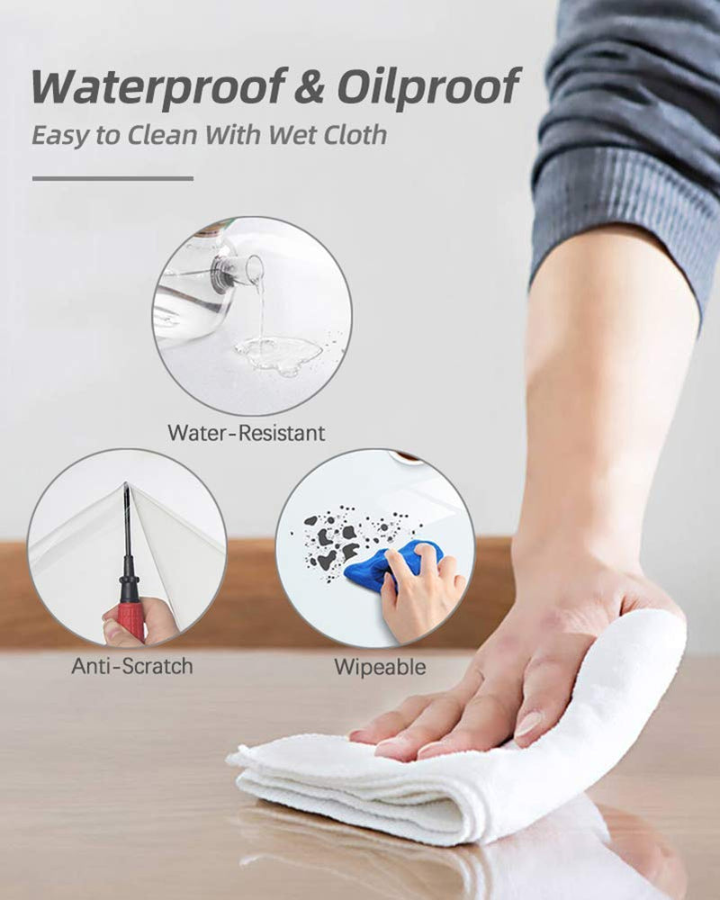 [Australia - AusPower] - Clear Desk Pad Blotter 16 X 32 Inch Office Desk Mats Table Protector on Top of Desks for Laptop Computer Keyboard Transparent Desktop Cover Vinyl PVC Desk Writing Mat with Mouse Pad Waterproof Plastic 16X32 Inch Clear 